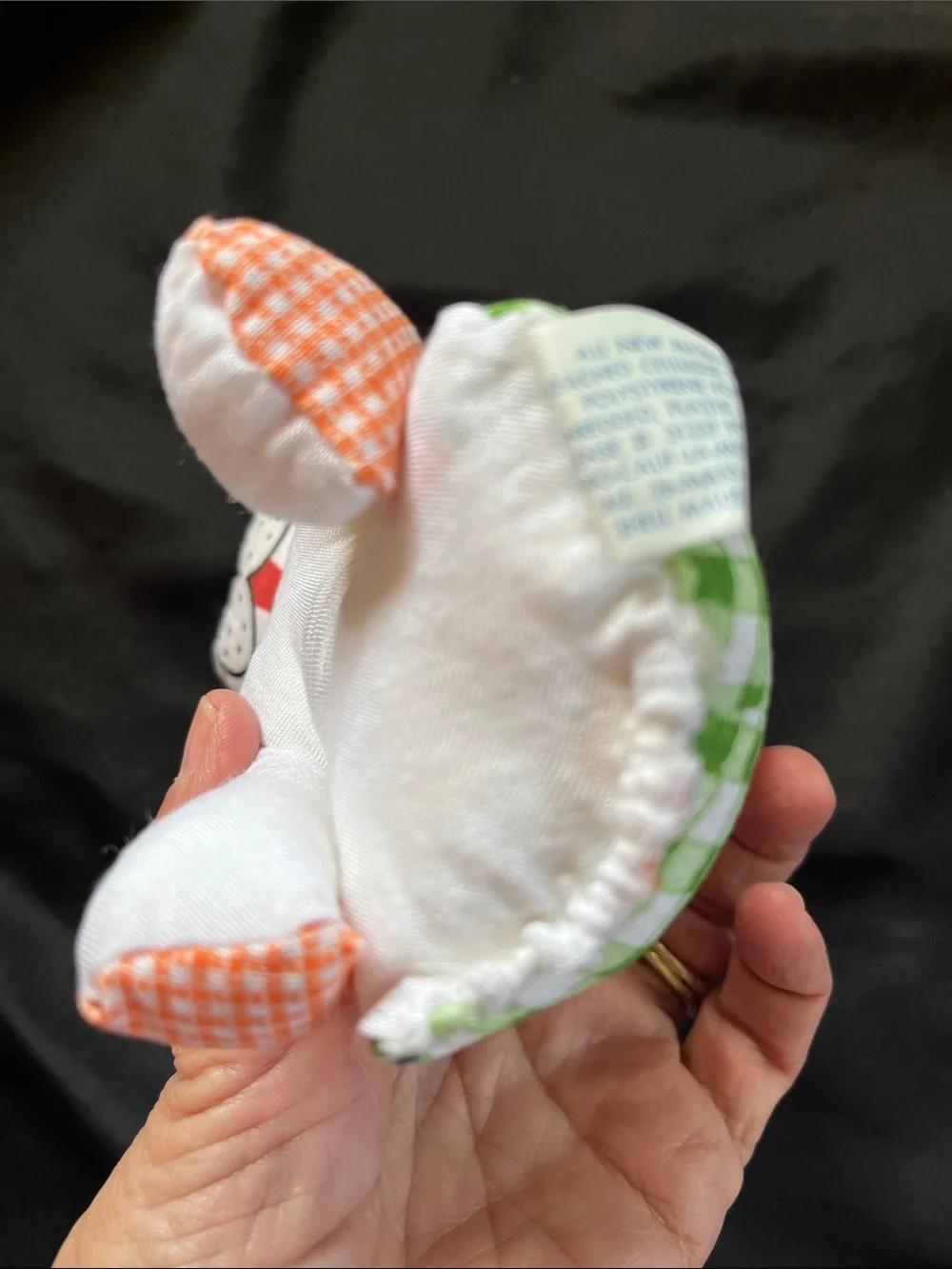 Vtg Carnival Prize Plaid Floppy Ear Stuffed Dog Kitchy 60s 70s Made Taiwan 8”